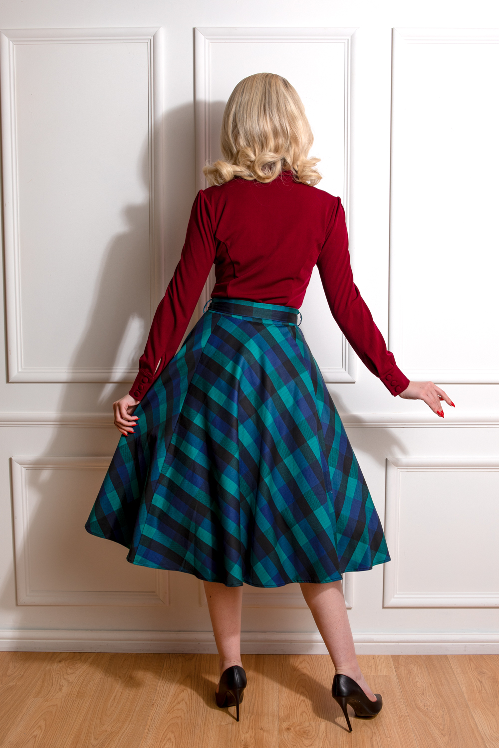 Louisa Check Swing Skirt